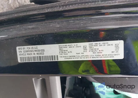 2021 Ram Promaster 3500 Low Roof 136 Wb из США, поврежденный, VIN 3C6MRVWG7ME551233